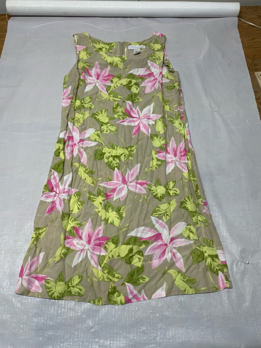 Floral Pink & Green Casual Dress with Short Jacket - Picture 3 of 10